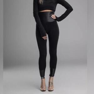 MDNT:45 Women's High Waist Corset black Leggings Eco Leather